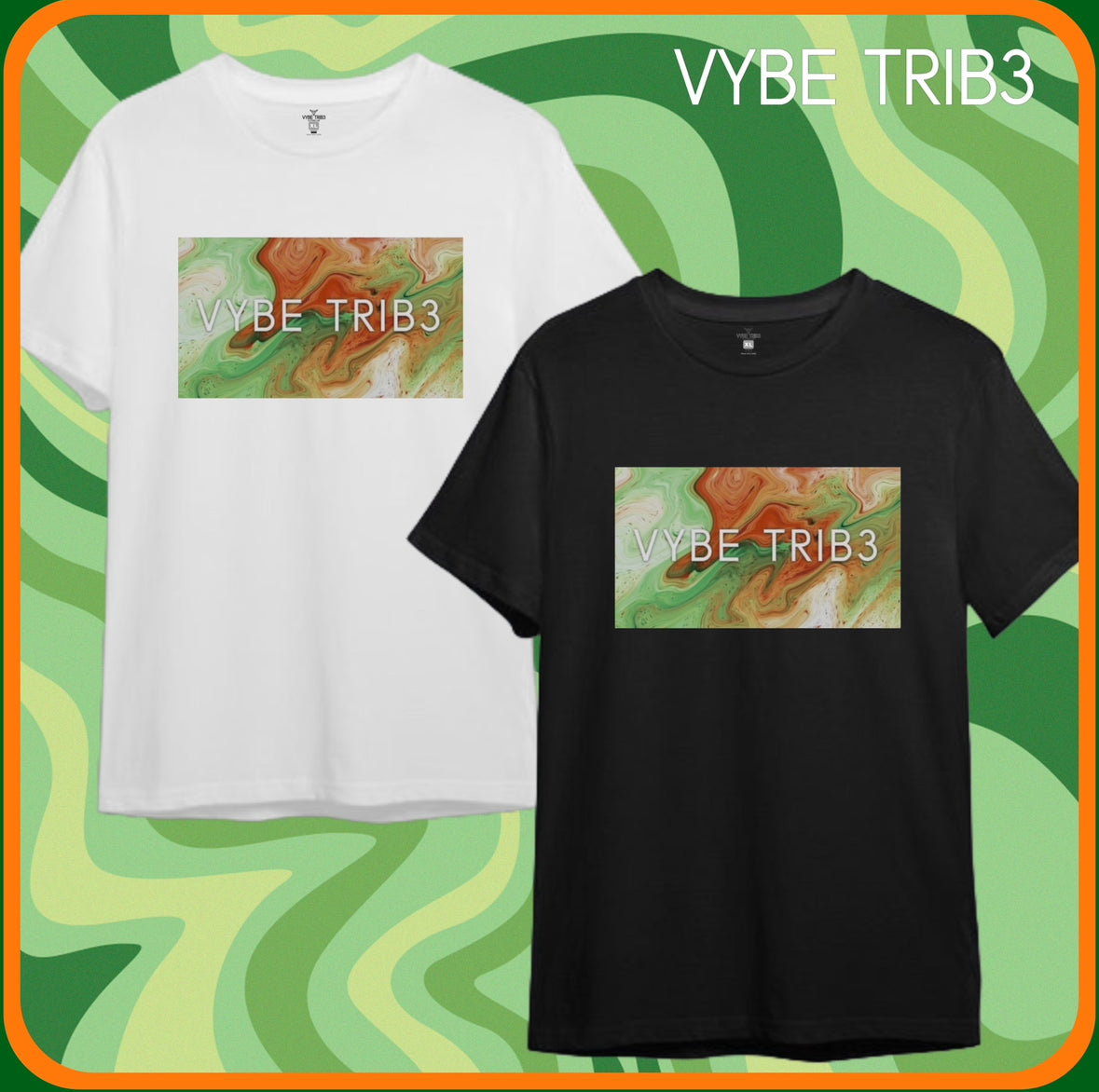 Vybe Trib3 Vibrant Earth tone Logo Tee