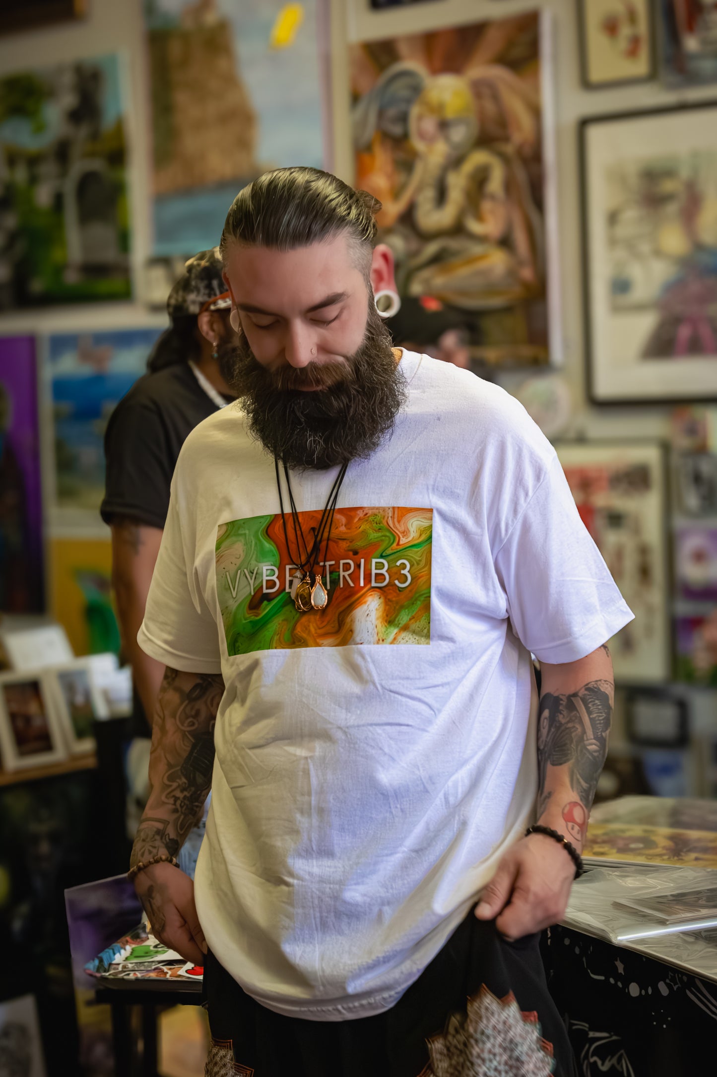 Vybe Trib3 Vibrant Earth tone Logo Tee