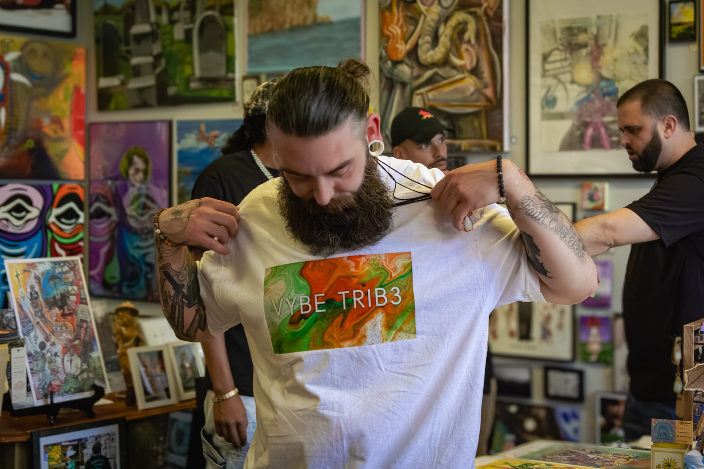 Vybe Trib3 Vibrant Earth tone Logo Tee